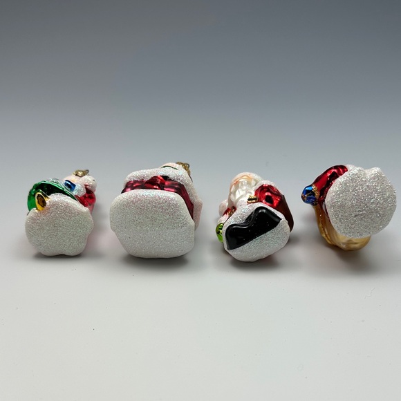 Festive Santa Claus Glass Ornaments Set - Red and White - Picture 11 of 12